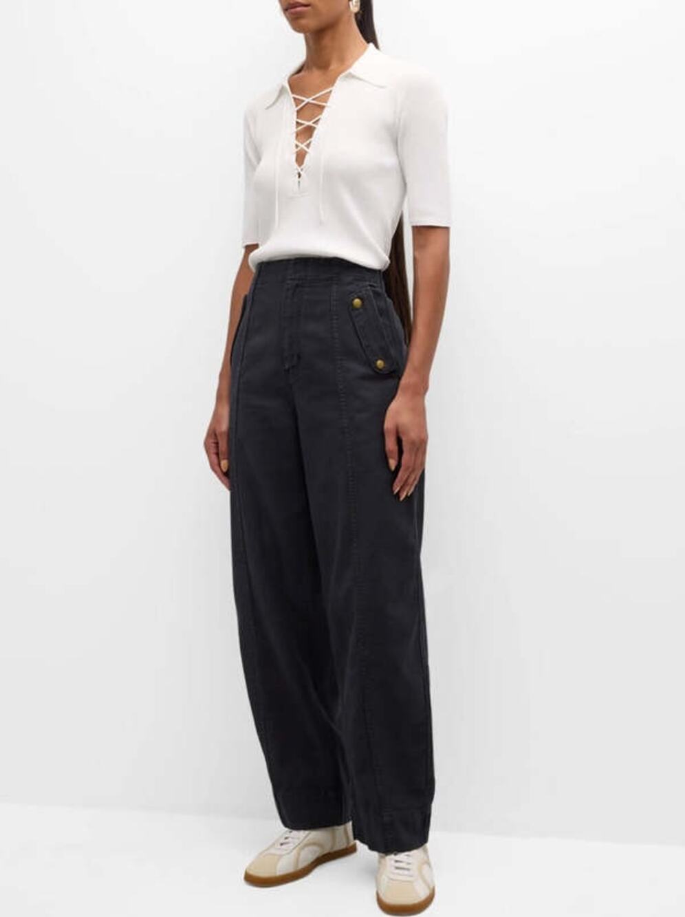 Frame Denim Utility Barrel Pants Black 27